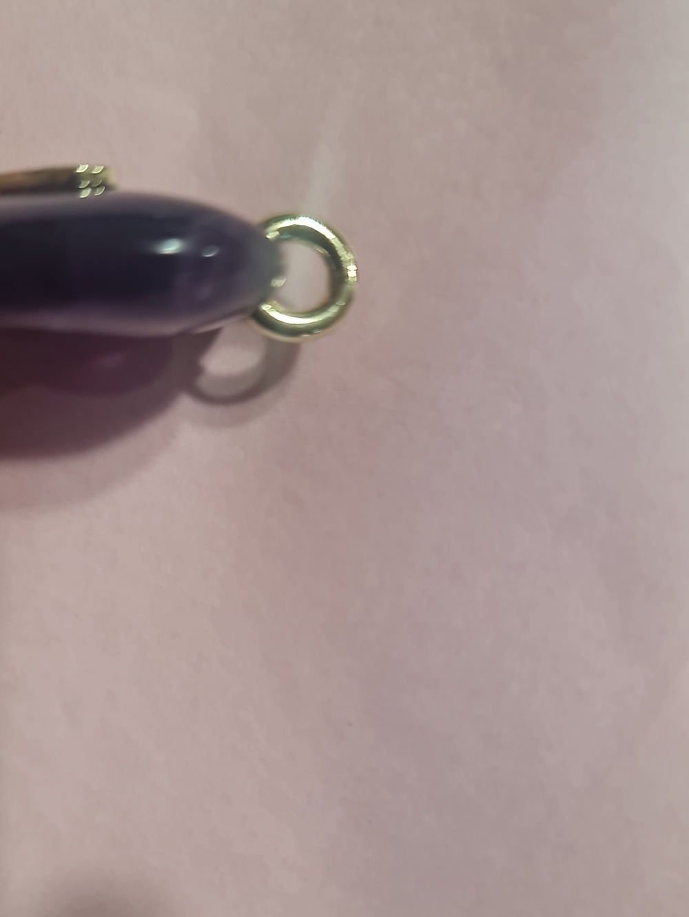Purple Heart Amethyst Pendant with Blue Crystal Accent - Picture 6 of 6